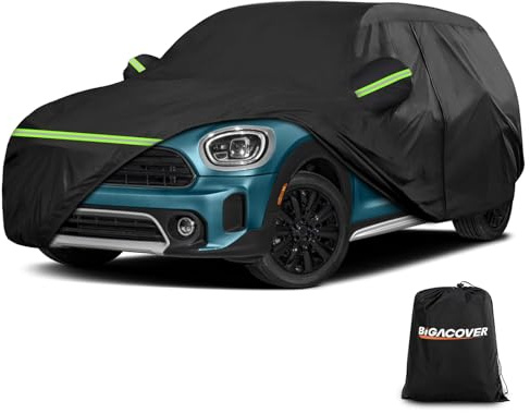 Full Car Covers for 20014-2024 Mini Cooper/Cooper S/Hardtop/Clubman/Countryman 4 Door, Car Cover Waterproof Heavy Duty All-Weather Protection with Door Zipper & Storage Bag