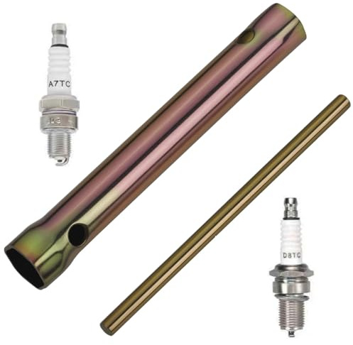 18MM Motorcycle Ignition Spark Plug Spanner Wrench Socket Tool -16-18mm(5/8-45/64'') Double Ended with 2 D8TC A7TC Spark Plug