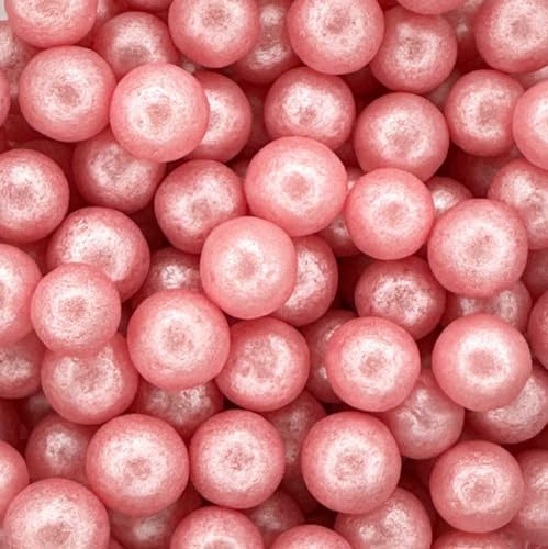 A Pinch Of - Pearls - Shimmer Jumbo Pink Cake Topper Sprinkles - 30g Edible Shimmer 7mm Ball Cupcake Decorations - Weddings, Christenings & Valentines