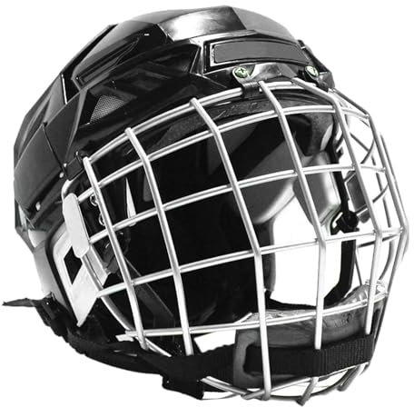 Povanjer Jugend-Hockey-Helme, Street-Hockey-Torwarthelme mit Hockey-Gesichtsschutz, Eishockey-Helme mit Käfig, atmungsaktive, schützende, robuste Hockey-Ausrüstung für Eishockey