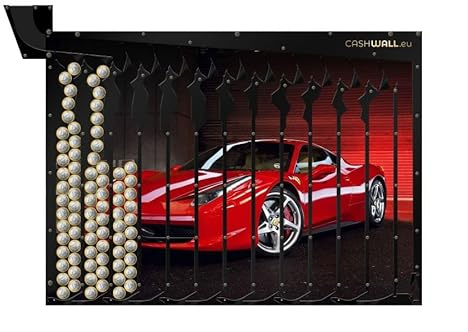 Cashwall Jackpot-Effekt Spardose | Jahres-Wandspardose | 365€ Sparchallenge | spardose nicht zum öffnen, zum aufhängen, 1 Euro geld sparen challenge, groß xxl spardose für erwachsene & kinder, sparbox