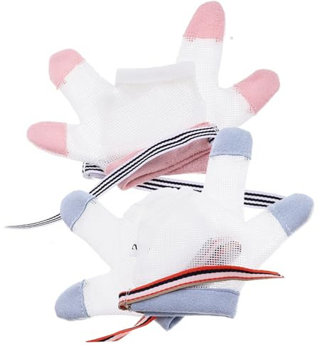 VICASKY 4paare Daumenlutschschutz Handschuhe Anti-kratzer Fäustlinge Verstellbar Atmungsaktiv Aus Sicherem Material Für Kleinkinder Um Daumenlutschen Zu Stoppen Maß