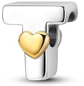Charm Anhänger Damen Buchstabe A-Z für Armband 925 Sterling Silber Charms Beads passend für Pandora Armband und Halskette, Kompatibel mit Europäischen Armbänder für Frauen Mädchen KJC165