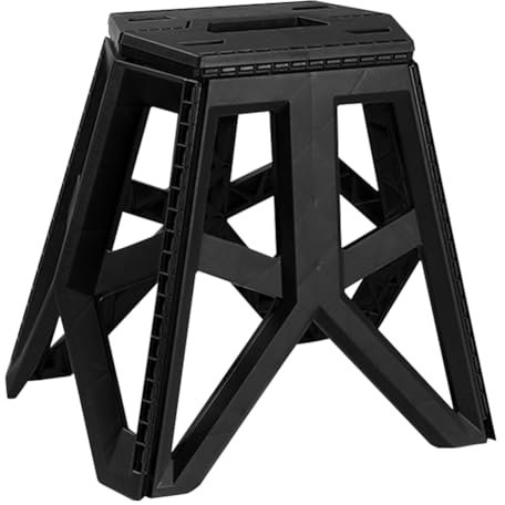 LYEAA Klappbarer hoher Hocker, Griffdesign, Outdoor-Klappbank, hochbelastbare tragbare Campingbank for Wander- und Rucksackreisen
