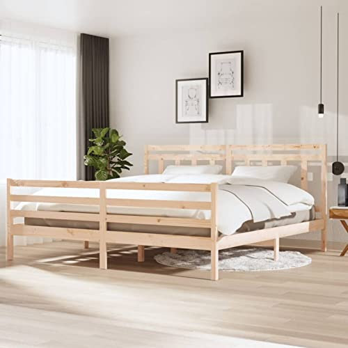 Buzaza Massivholzbett Bettgestell Bed Frame Bett Mit Bettkasten Hausbett Bett Massivholz 200x200 cm - 3100674