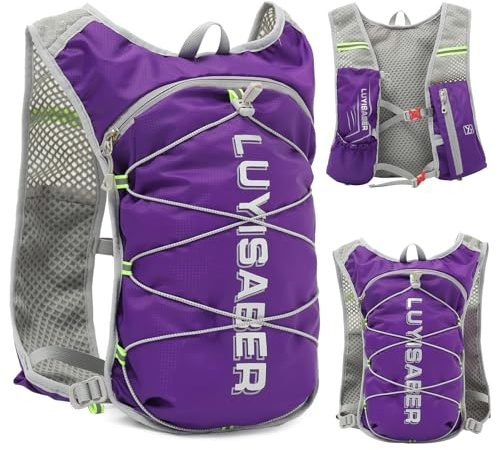 flintronic Running Vest for Women Men, Lightweight Running Backpacks, Hydration Vest Backpack with Reflective Design, Adjustable Hydration Backpack for Outdoor Climbing Hiking Cycling Biking Trail