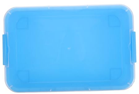 Sosoport Multipurpose Blue Sand Box with Lid and Mold Accessories for Kids Medium Sand Washing Tray for Indoor and Outdoor Preschool Use