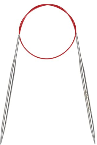 Coopay 5 mm cirkulära sticknålar 60 cm, runda nålar i rostfritt stål | Fasta cirkulära nålar i metall med flexibel kabel, runda sticknålar, cirkelsticknålar för strumpor, små projekt