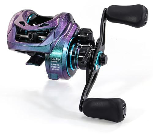 Sougayilang MAX Baitcasting-Rolle 8,0:1 Hochgeschwindigkeits-Angelrolle 18LB Carbonfaser-Bremskraft Baitcaster-Angelrollen mit magnetischem Bremssystem