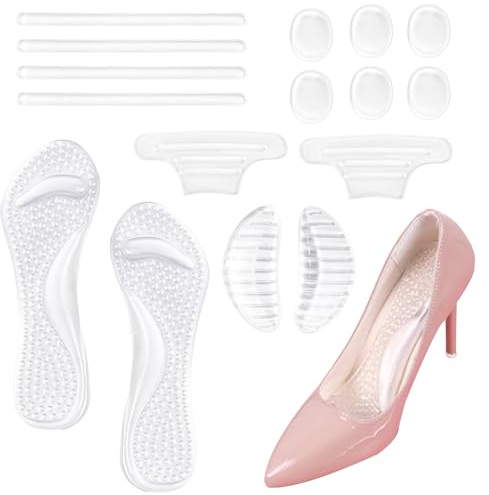High Heels Einlagen Set – Anti-Rutsch Geleinlagen für Schuhe Damen | Komfort & Stabilität für Sandalen und Flip-Flops, Perfekte Lösung für Rutschfeste Schuhe, Silikon Einlagen für Damen