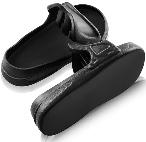 Cutecrop Concrete Finishing Shoes Slip-on Concrete Sliders for Stamping and Troweling, No Footprints, Finishing Tools Substitute to Knee Boards(Black,L)