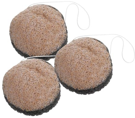 BELLIFFY Esponja Doble Cara para Limpieza Facial Profunda Carbón de Bambú, 3 Piezas, Absorbente de Grasa, Adecuado para Baño y Ducha, Apta todo Tipo de Tejido Cutáneo