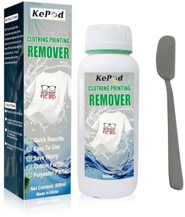 KePod DTF Remover 500ML DTF Ink Print Remover for Rapid Remover DTF for Fabrics for T-Shirt & Bag
