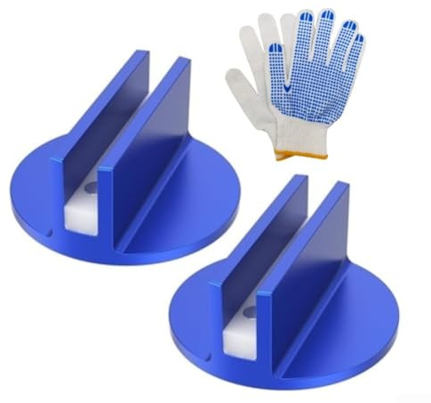 Almohadilla magnética ranurada de aluminio que proporciona un soporte seguro de elevación del vehículo y minimiza el riesgo de deslizamiento del gato en las soldaduras de pellizco (B)