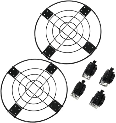 Support Roulant pour – Pot Rond en métal, Chariot de Jardin, Base de Pot de Fleurs Mobile, Support de Roue Noir, Support | Support de Fleurs d'intérieur et d'extérieur pour figuier, Cactus