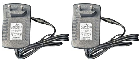 2 Pezzi Alimentatore 24W 24V DC 1 A con Spina EU, Trasformatore da 220 V AC a 24 V DC, Colore Nero – Ideale per Strisce LED, Telecamere, Router