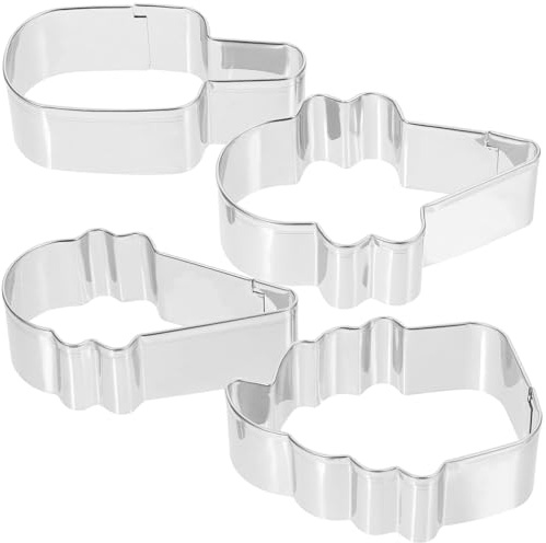 CHICAMPERA Stampi Biscotti in Inossidabile Design Creativo e Semplici Set 4 a Forma di, Facili da Usare per Domestico e Pasticceria