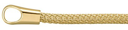 Quiges Damen Geflochtene Halskette Gold Edelstahl 70cm ohne Verbindungsring Öffnung und Anhänger