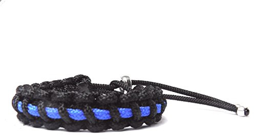 HanseCharms Paracord Armband-Thin Blue Line-Polizei-Männer, Frauen, Kinder Armband-Verstellbar, 3 Breiten