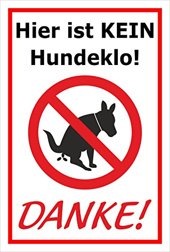 Melis-Folienwerkstatt Schild - Kein Hundeklo - 15x10cm - 3mm Hartschaum – 20 VAR S00187-030-B