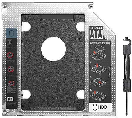 EHZ-SHOP 12.7mm Hard Drive Caddy Tray 2.5 inch Universal SATA to SATA 2nd SSD HDD Hard Drive Caddy Tray Enclosures for HP Dell Acer BenQ Asus Lenovo Laptop.