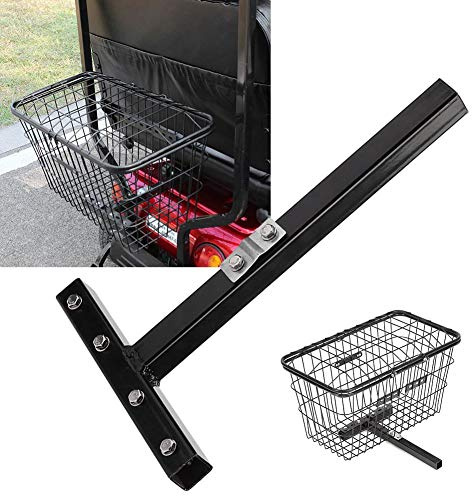 Korbhalterung für Mobilitätsroller – Heckkorb Montagehalterung kompatibel mit gängigen Scooter Modellen, robustes Stahlblech, einfache 5 kg Tragkraft, schwarz