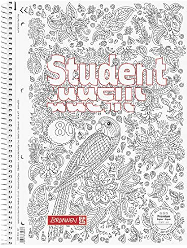 Brunnen Notizblock/Collegeblock Student Zenart (Liniert Papagei, 10)