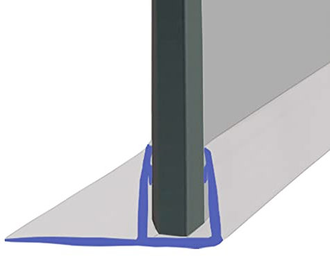 Vertical Shower Seals | Sold in Pairs | Used on Screens or Doors | 8, 15, 20, 25 or 35mm Back Fins | Fits 10mm Glass | 2.5 Metres Long | FIN003 (35mm Fins)