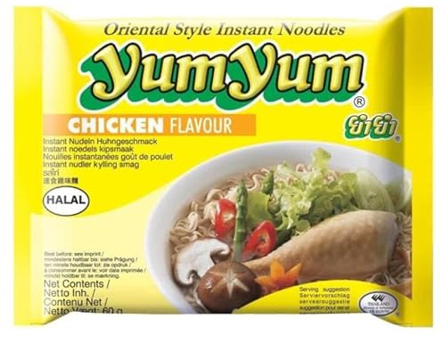 Yumyum Nouilles Instantanées au Poulet, Soupe de Nouille saveur Poulet 60g (Pack de 10 sachets)