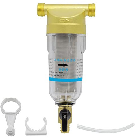 Wiederverwendbare Ausspülbarer Feinfilter Wasserfilter - Wasserhahn Wasserfilter, Water Filter, Spin Down Sediment Wasserfilter,Vorfilter-Sedimentfilter für Brunnenwasserschlauch-Sedimentfilter(1/2)