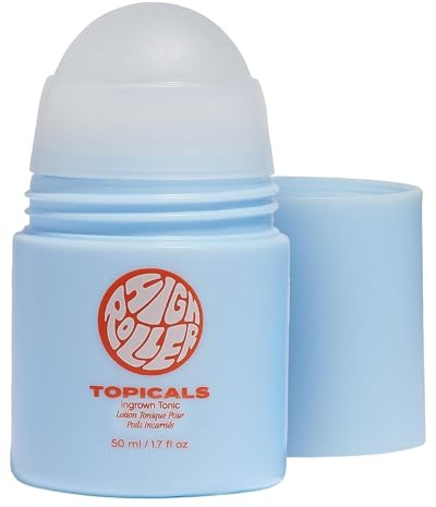 Topicals High Roller Ingrown Hair Serum | Roll-on Tonic to Soothe and Calm Irritated Skin on Face, Armpits and Bikini Areas | Contains Salicylic and Glycolic Acid | Vegan and Cruelty-Free (1.7 Fl Oz)