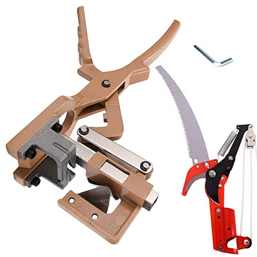Pfropfen Werkzeug Kit Pfropfschere Scharfe Professional Garten Veredelungsschere Einhand Obstbäume Pfropfen Schneidwerkzeug Bypass-Astschere für Garten Blumen Baum Pflanzenzweige