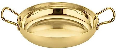 UGCER Padella Spagnola per Paella - Pentola per Padella in Acciaio Inossidabile, Superficie Antiaderente, Manici rivettati, Lavabile in lavastoviglie, per casa, Ristorante,d'oro,36cm