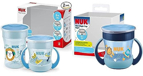 NUK Magic Cup & Mini Magic Cup Trinklernbecher, Duo-Set mit Leuchteffekt | 6+ Monate