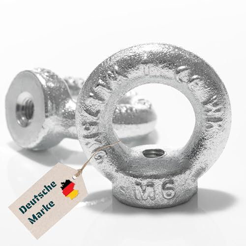 Yourkon - Tuerca anular M6 hasta M16 galvanizada y acero inoxidable DIN 582 similar a tuerca de ojal (M6, Galvanizado, 1)