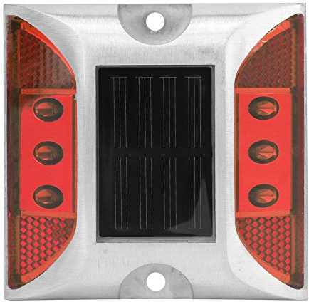 SEAFRONT Solar-Bodenleuchte, LED-Solar-Bodenleuchten, Solarenergie-Bodenleuchte, Strom-Bodenmarkierungsleuchten, Wasserdichte Außen-Einfahrt, Straße, Autobahn, Spike-Lampe (Rot)
