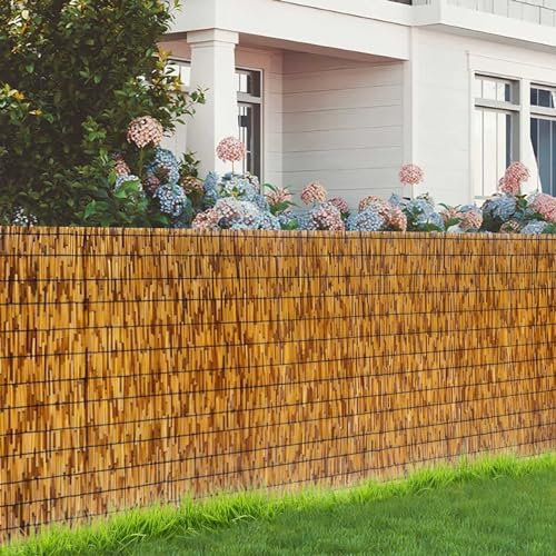 YYDPSHH Sichtschutz Mattenstabzaun Natürlicher Schilfrohr Brauner Sichtschutzzaun Garten Balkon Sichtschutzmatte Bambuszaunrollen Mit Kabelbindern (Size : 140x900cm)