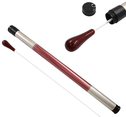Piutouyar Music Conducting Baton, Music Baton Orchestra Baton Band Conductor Baton Imitation Agate Handle Music Conductor Baton with Tube Case for Concert(Red Handle)