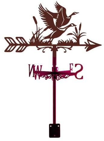 SUPERDANT Banderuola Segnavento di Oca Segnavento da Metallo di Animale Rosso Banderuola Vento per Cortile di Canna Decorazione per Fattoria Giardino Cortile Tetto