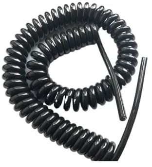 MRVAKDYDI Bobina Retrattile in Filo Elastico multicore, Cavo di Alimentazione telescopico Estensibile a Spirale Nero 24AWG a 2 conduttori 20AWG 17AWG 14AWG(2 cores 20AWG 7.5 Meters Straight)