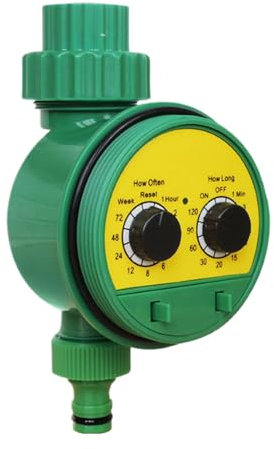 Garden Watering Timer, Outdoor Sprinkler Controller, Jam-Proof Precision Irrigation Timer for Lawn, Greenhouse, Backyard, and Landscape Maintenance, 3.35x6.5 inches, Green