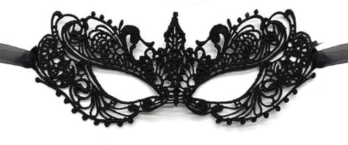 LXONTSG Schwarze Masken Maskenball, Maskenball Spitzen, Venezianische Maske Damen Spitze, Maskerade Maske Halloween, Augenmaske Damen, für Halloween, Cosplay, Karneval Party