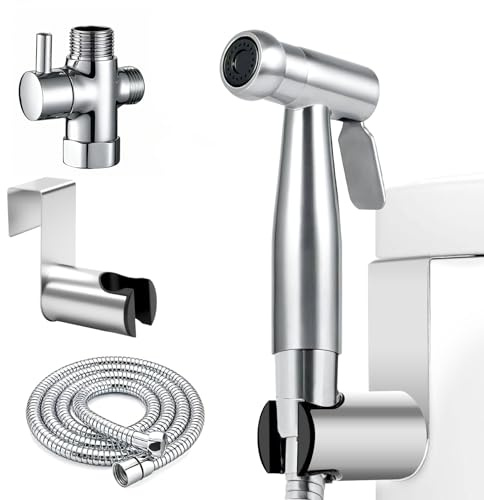 Handheld Bidet Sprayer, Stainless Steel Toilet Bidet Sprayer Kit | Muslim Shower Spray with Hose, Handheld Bidet Washer Shower for Toilet Cleaning, Personal Hygiene