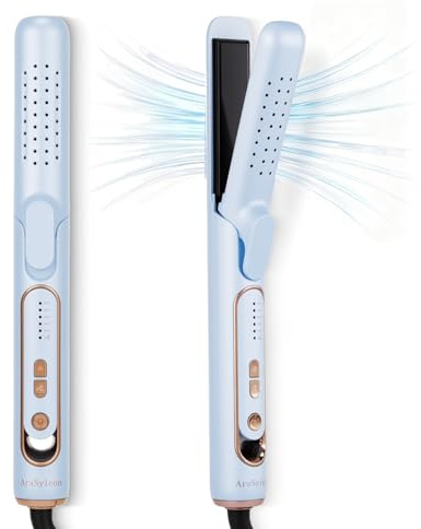 Arasyloen Lisseur Boucleur Cheveux 2 en 1 avec Air Froid, 5 Niveaux de Température (140-220°C), Stylage Rapide Fer à Lisser pour Boucles | Lisseur et Boucleur 2 en 1