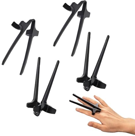 Finger Chopsticks for Gamers,4-Piece Black Finger Chopsticks Cool Gaming Gadgets Snack for Hygienic Eating without Dirty Hands While Gaming and Snacking