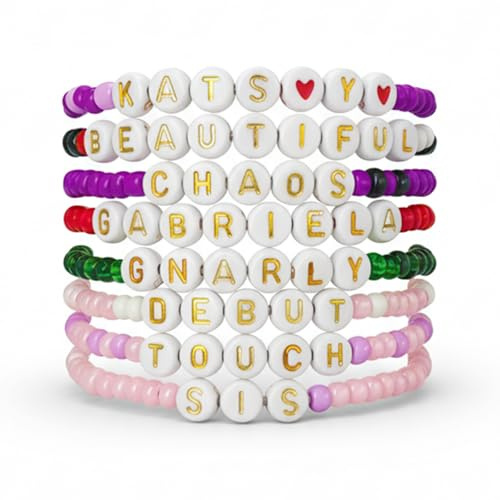 COGU 8PCS KATSEYE Merch Bracelets BEAUTIFUL CHAOS TOUR Album Inspired Friendship Bracelets Gifts for Fans Concert Outfits