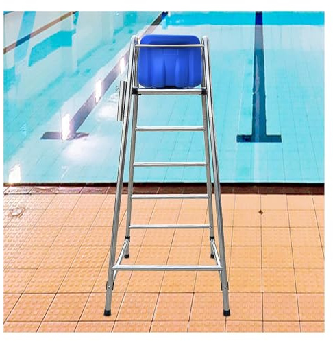 Chaises de Sauveteur surélevées pour Plage, Parc Aquatique et Piscine - Échelle de Sauvetage en Acier Inoxydable, Chaise d'arbitre Amovible pour Adultes et Enfants, 85 x 100 x 180 cm, Assise