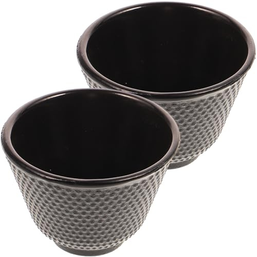 Milisten Lot de 2 Tasses à Thé en Fonte Rétro 150 Ml Résistantes aux Hautes Températures Service à Thé Kung Fu Tasse Décorative Maison