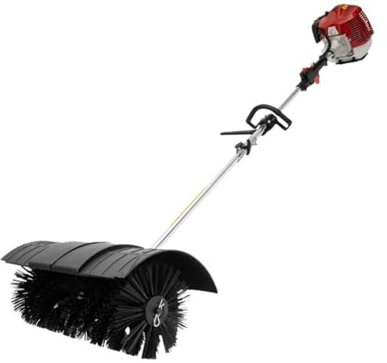52cc Hand Held Broom Walk Behind Sweeper Driveway Turf Lawns Cleaning Asoline Engine Power Brush Cleaner Large Cleaning Area