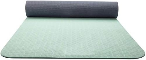Esterilla de Yoga for hombre y mujer, colchoneta de ejercicio for Pilates, abdominales, flexiones elásticas, equipo deportivo for gimnasio en casa más largo y ancho(Green)